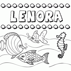 Dibujos de los nombres. Nombre Lenora para pintar, colorear e imprimir