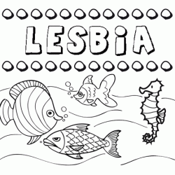Dibujos de los nombres. Nombre Lesbia para pintar, colorear e imprimir