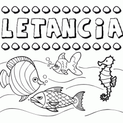 Dibujos de los nombres. Nombre Letancia para pintar, colorear e imprimir