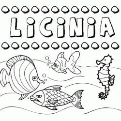 Dibujos de los nombres. Nombre Licinia para pintar, colorear e imprimir