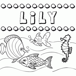 Dibujos de los nombres. Nombre Lily para pintar, colorear e imprimir