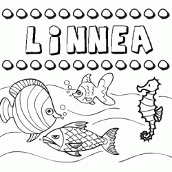 Dibujos de los nombres. Nombre Linnea para pintar, colorear e imprimir
