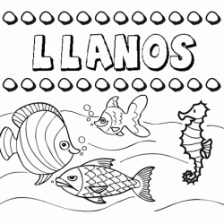 Dibujos de los nombres. Nombre Llanos para pintar, colorear e imprimir