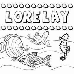 Dibujos de los nombres. Nombre Lorelay para pintar, colorear e imprimir