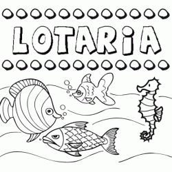 Dibujos de los nombres. Nombre Lotaria para pintar, colorear e imprimir