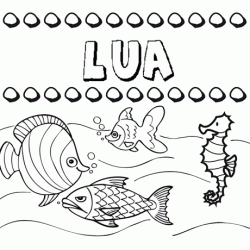 Dibujos de los nombres. Nombre Lúa para pintar, colorear e imprimir