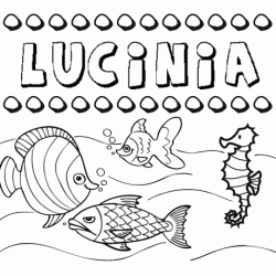 Dibujos de los nombres. Nombre Lucinia para pintar, colorear e imprimir