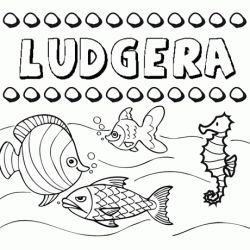 Dibujos de los nombres. Nombre Ludgera para pintar, colorear e imprimir