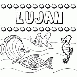 Dibujos de los nombres. Nombre Luján para pintar, colorear e imprimir