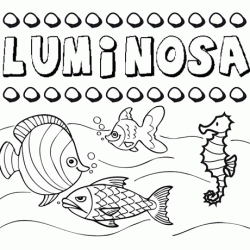 Dibujos de los nombres. Nombre Luminosa para pintar, colorear e imprimir