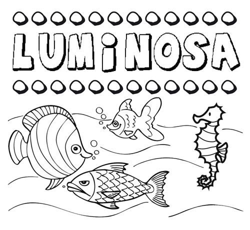 Dibujos de los nombres. Nombre Luminosa para pintar, colorear e imprimir