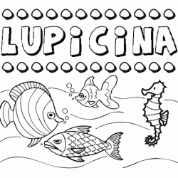 Dibujos de los nombres. Nombre Lupicina para pintar, colorear e imprimir