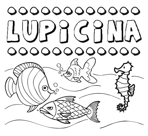 Dibujos de los nombres. Nombre Lupicina para pintar, colorear e imprimir