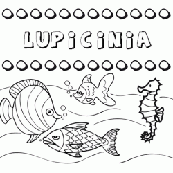 Dibujos de los nombres. Nombre Lupicinia para pintar, colorear e imprimir