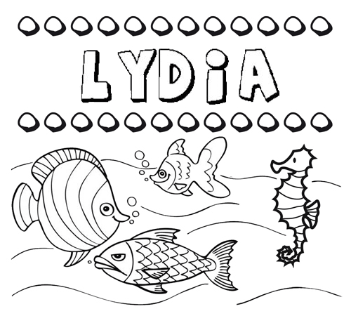 Dibujos de los nombres. Nombre Lydia para pintar, colorear e imprimir