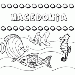 Dibujos de los nombres. Nombre Macedonia para pintar, colorear e imprimir