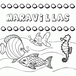 Dibujos de los nombres. Nombre Maravillas para pintar, colorear e imprimir