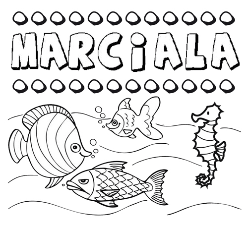 Dibujos de los nombres. Nombre Marciala para pintar, colorear e imprimir