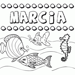 Dibujos de los nombres. Nombre Marcia para pintar, colorear e imprimir