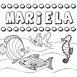 Dibujos de los nombres. Nombre Mariela para pintar, colorear e imprimir