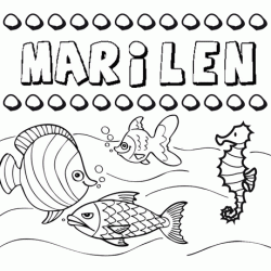 Dibujos de los nombres. Nombre Marilén para pintar, colorear e imprimir