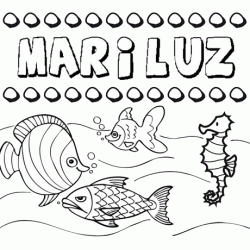 Dibujos de los nombres. Nombre Mariluz para pintar, colorear e imprimir