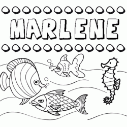 Dibujos de los nombres. Nombre Marlene para pintar, colorear e imprimir