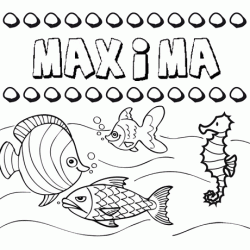 Dibujos de los nombres. Nombre Máxima para pintar, colorear e imprimir