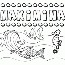 Dibujos de los nombres. Nombre Maximina para pintar, colorear e imprimir