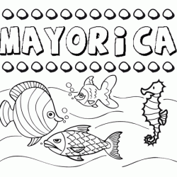 Dibujos de los nombres. Nombre Mayorica para pintar, colorear e imprimir