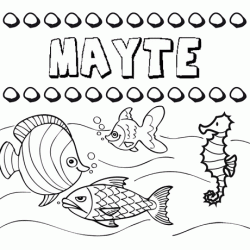 Dibujos de los nombres. Nombre Mayte para pintar, colorear e imprimir