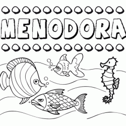 Dibujos de los nombres. Nombre Menodora para pintar, colorear e imprimir