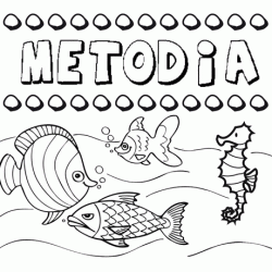 Dibujos de los nombres. Nombre Metodia para pintar, colorear e imprimir