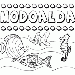 Dibujos de los nombres. Nombre Modoalda para pintar, colorear e imprimir