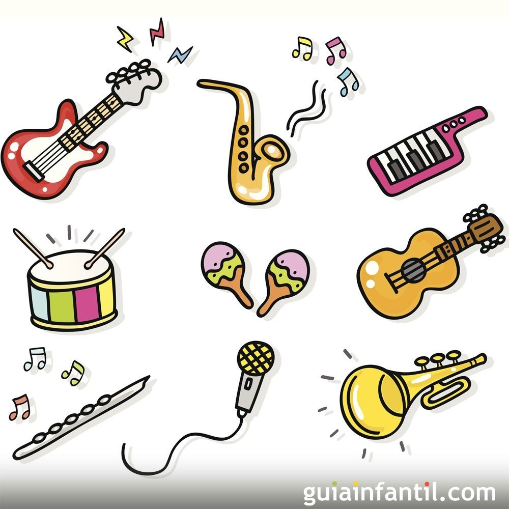 Dibujos para colorear de instrumentos de música