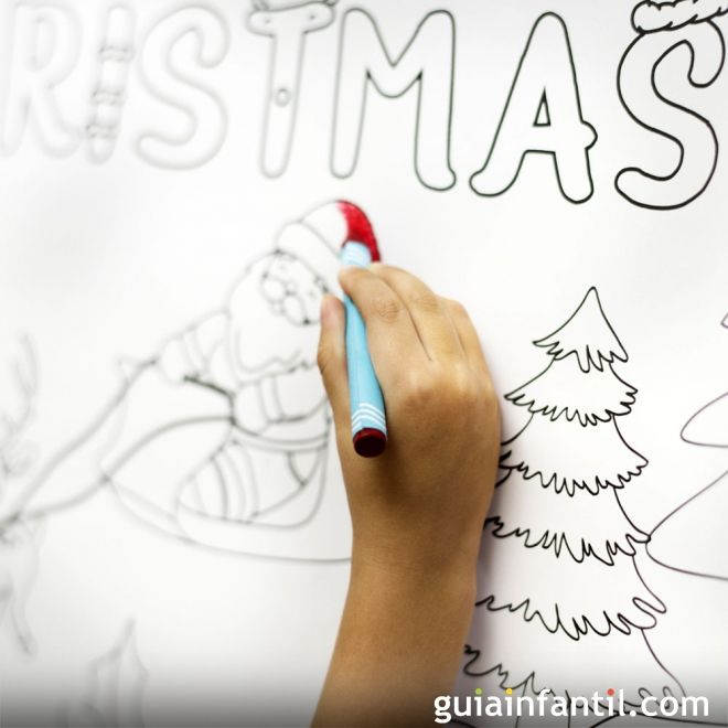 Nombres navideños de niño para imprimir y colorear