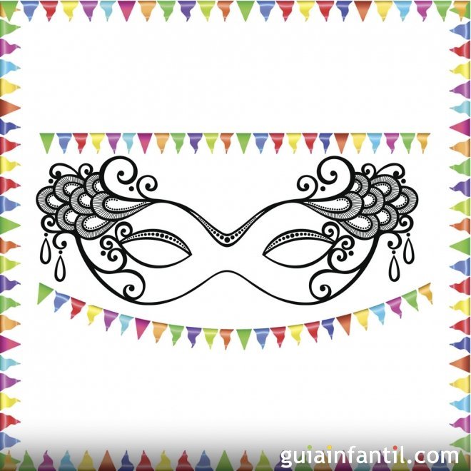 Dibujos de fiesta de Carnaval para pintar con niños