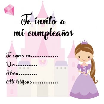 Invitaciones de cumpleaños con princesas para imprimir