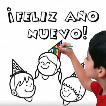 Felicitaciones de Año Nuevo para imprimir y colorear