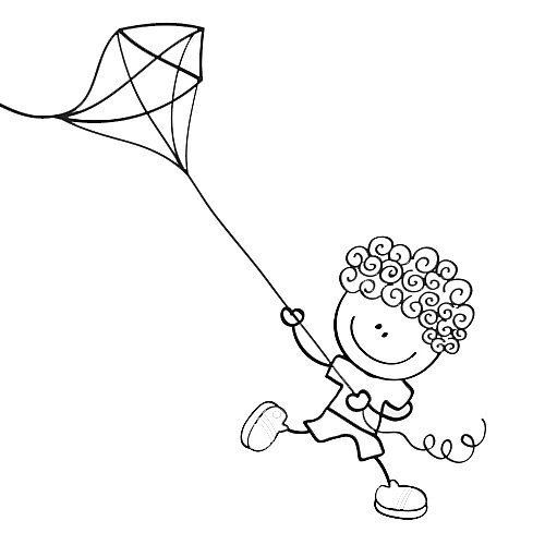 Resultado de imagen para dibujo de niño volando papagayo
