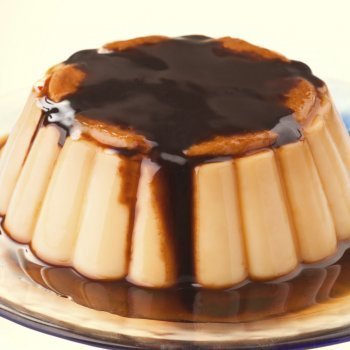 Flan de mandarina con chocolate para niños
