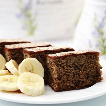 Bizcocho de plátano con margarina