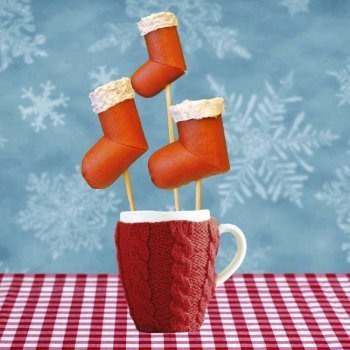 Canapés de Navidad con forma de botas de Papá Noel