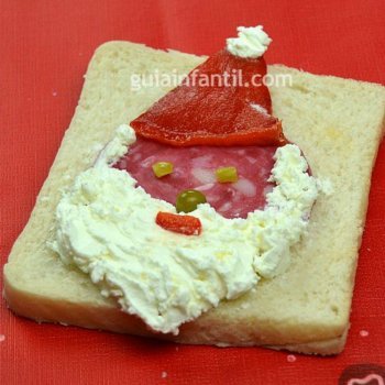 Canapé cara de Papá Noel