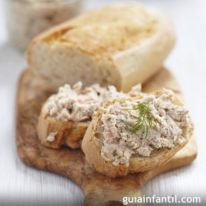 Paté de salmón. Receta de aperitivo para niños