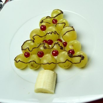 Árbol con uvas. Postre para Fin de Año