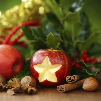 Postres con frutas para niños en Navidad