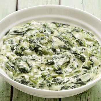 Espinacas a la crema. Receta con verduras para niños