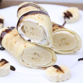 Crepes con queso y plátano