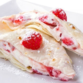 Crepes con queso mascarpone y fresas